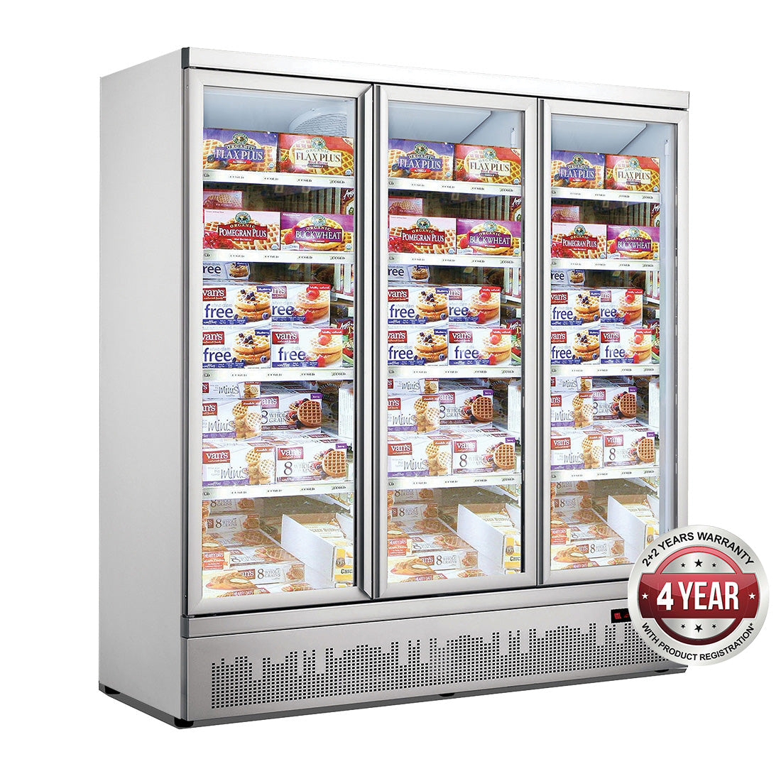 Thermaster 1500L Triple Glass Door Supermarket Freezer Bottom Mounted