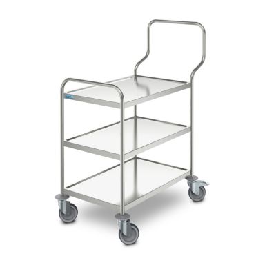 SW-8X5-3-ERGO - Hupfer General Purpose Trolley -3 Tier- 800 X 500mm shelves and Ergo Handle