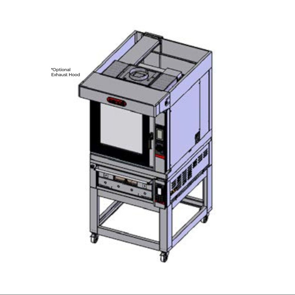 Zanolli TAE61SH Combi Teorema Baking Tower - 6-Tray Convection | 2-Tray Single Deck Oven | Mobile Stand