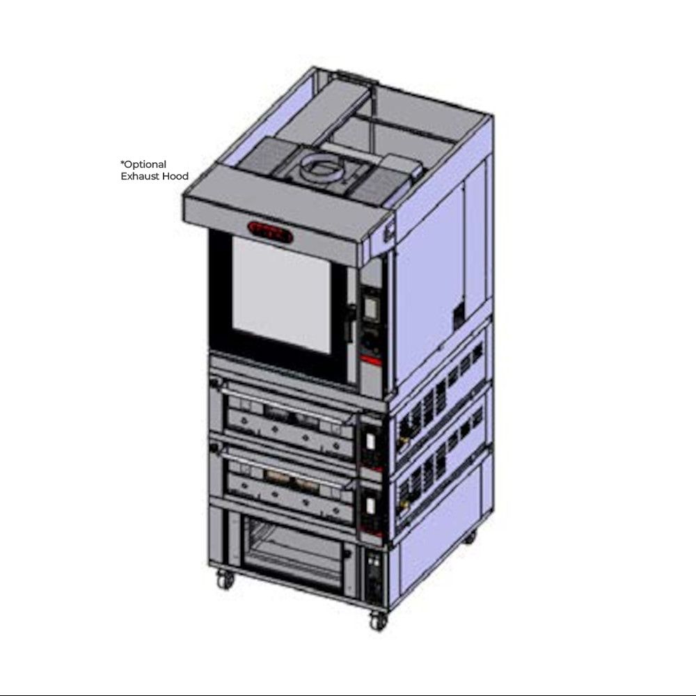 Zanolli TAE62P3 Combi Teorema Baking Tower - 6-Tray Convection | 2 + 2 Tray Double Deck Oven | 6-Tray Prover