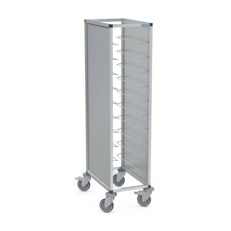 TAWALU-1-10-GN - Hupfer Tray Trolley. Aluminium. 10 X Gn 1.1 Capacity with Side Panels