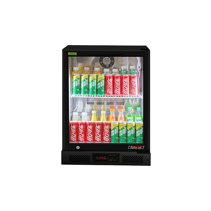 Turbo Air TB6-8H-SWBBB-N Back Bar Refrigerator – 1 Door Swing Glass Doors, Back Mounted, Stainless Steel, Black Trim