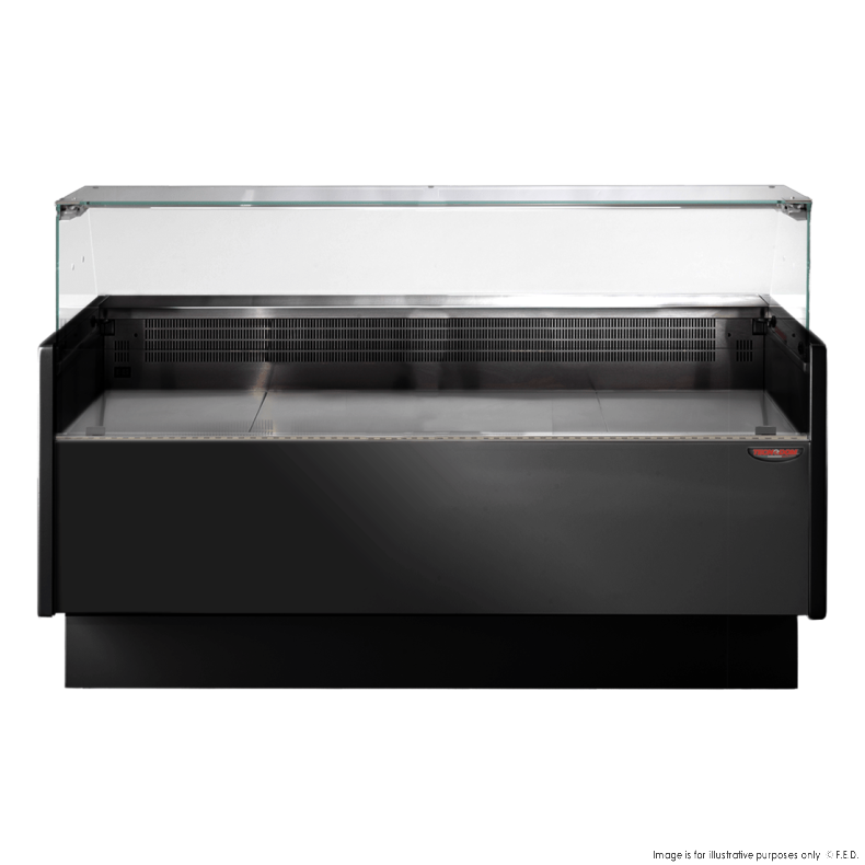 Serie MR Black 1520mm Wide Deli Display with Storage and Castors TDMR-0915B
