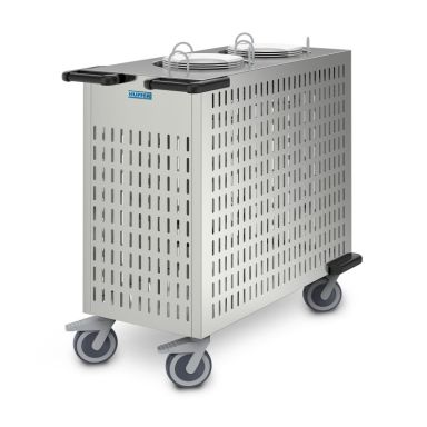 TE-2-VK19-26 - Hupfer Mobile Plate Dispenser. Non-Heated. Twin Tube. Suit 190-260Mm Plates. Wit