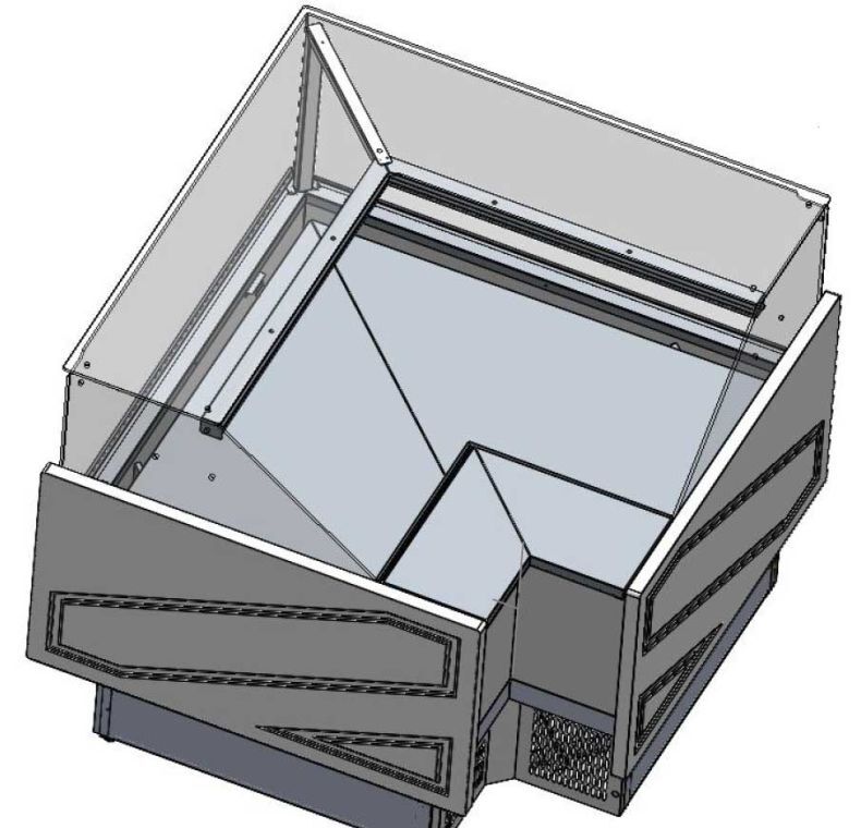 Tecnodom by FHE TDMR-E Series MR Corner Deli Display w/ Storage & Castors