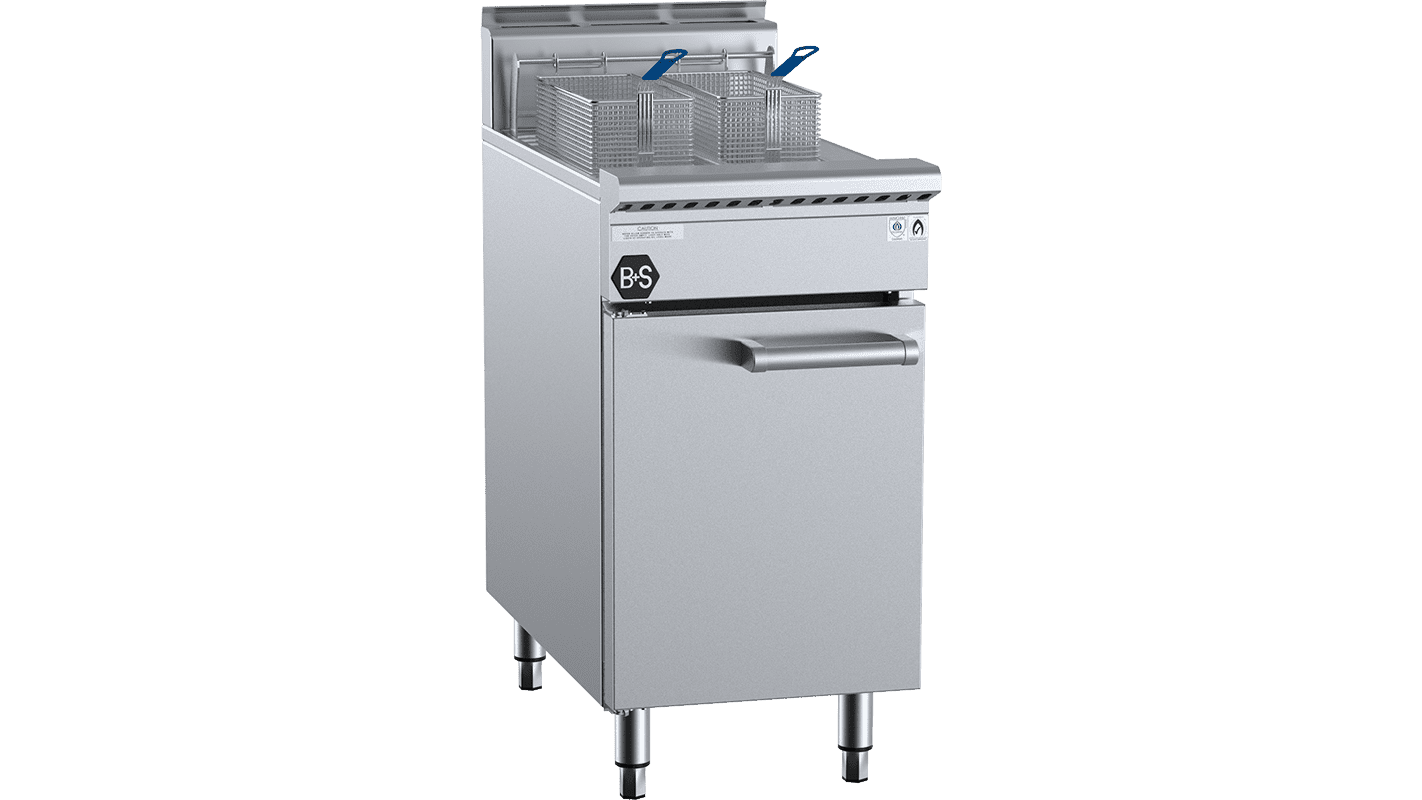 B+S Black TF-451S - Split Pan Turbo Fryer w/ 2 Baskets