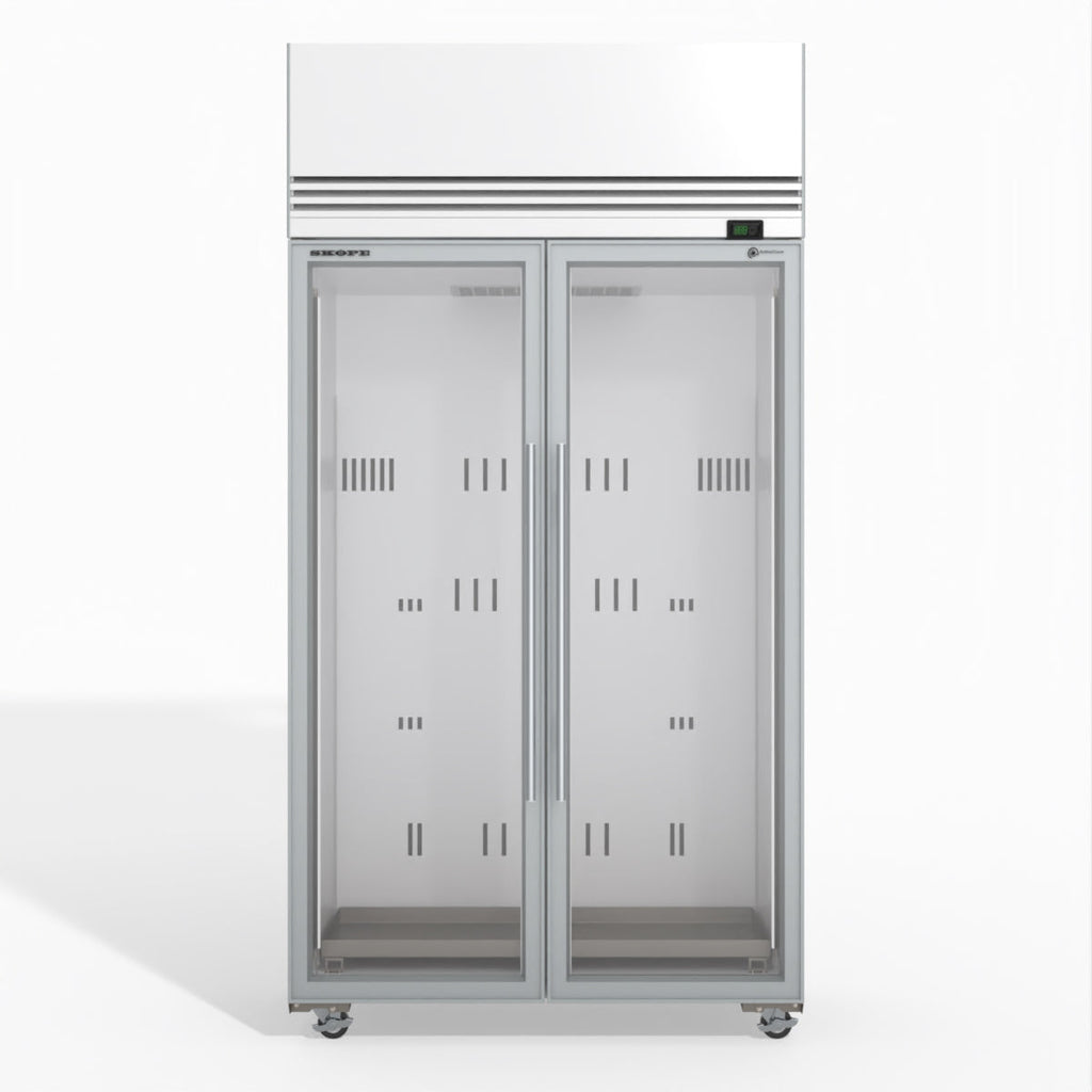 Skope TMF1000N-Ice 2 Glass Door Upright Display or Storage Freezer WHITE
