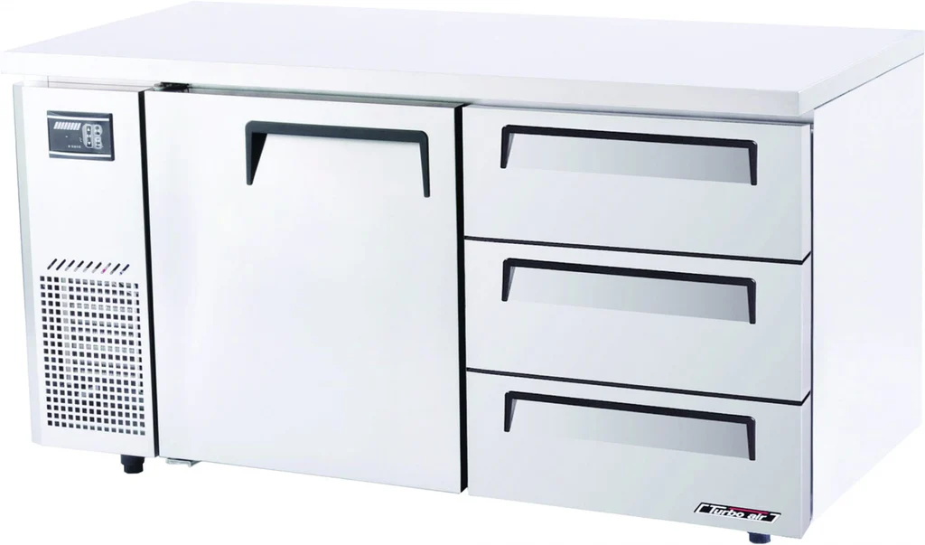 Turbo Air KUF15-3D-3-N Undercounter Drawer Freezer – 1 Door / 3 Drawers, Front Breathing, Self-Cleaning Condenser