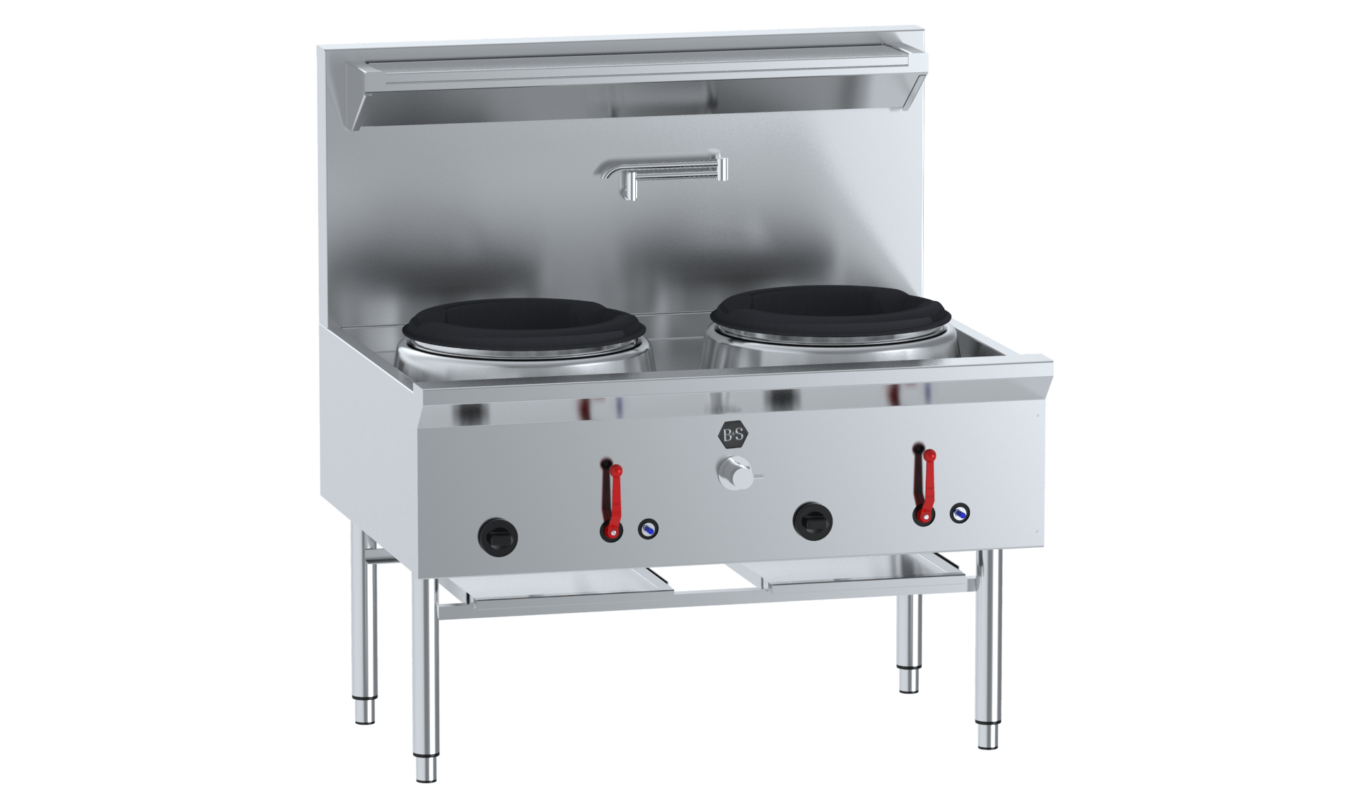 B&S BLACK UFWWD-2 Two Hole Deluxe Waterless Wok Table