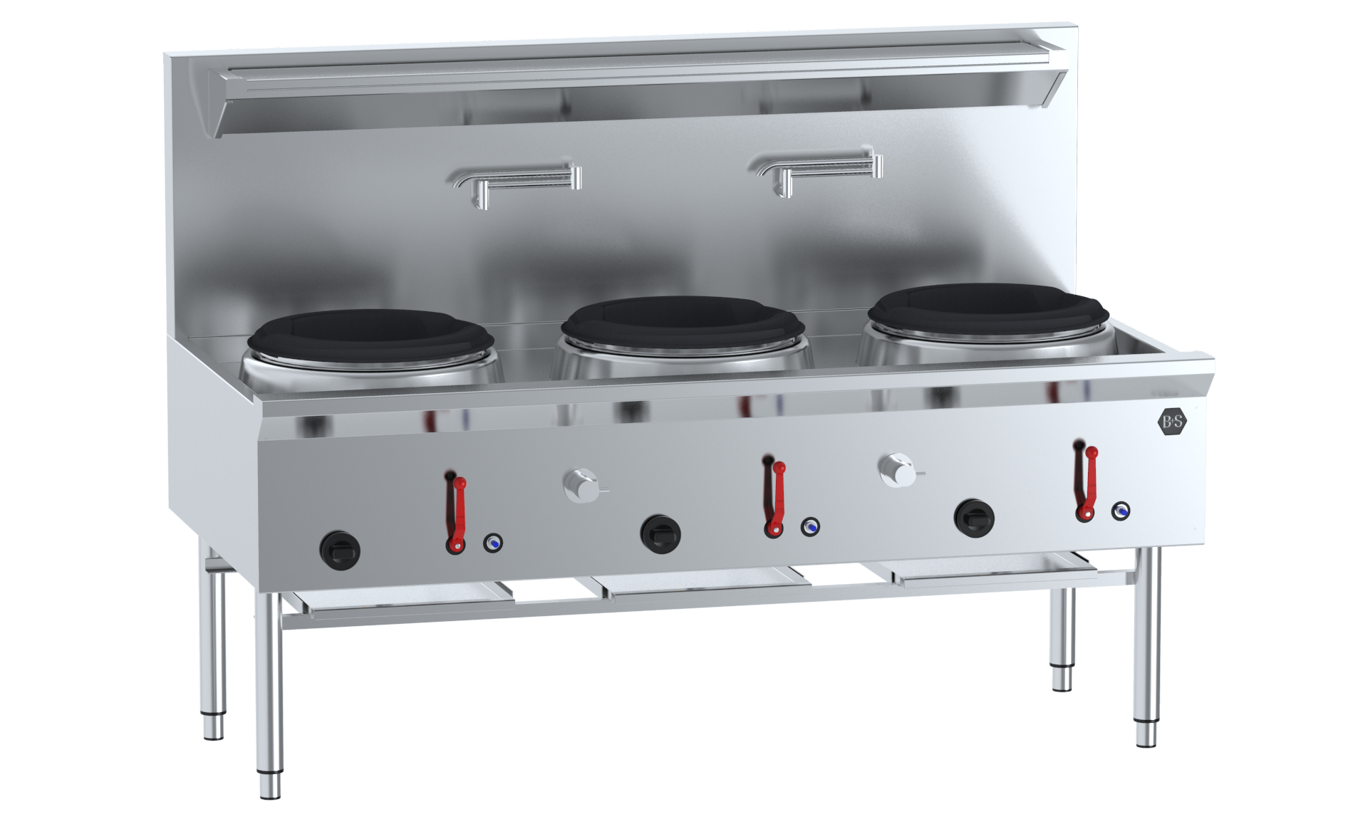 B&S BLACK UFWWD-3 Three Hole Deluxe Waterless Wok Table