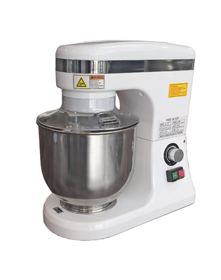 B7C Yellow Mixer Yellow Planetary Mixer – Bowl Volume 7L includes wire Whip, Dough Hook, Flat Beater, Bowl & Intergrated Safety Guard with Dosing Feeder - 