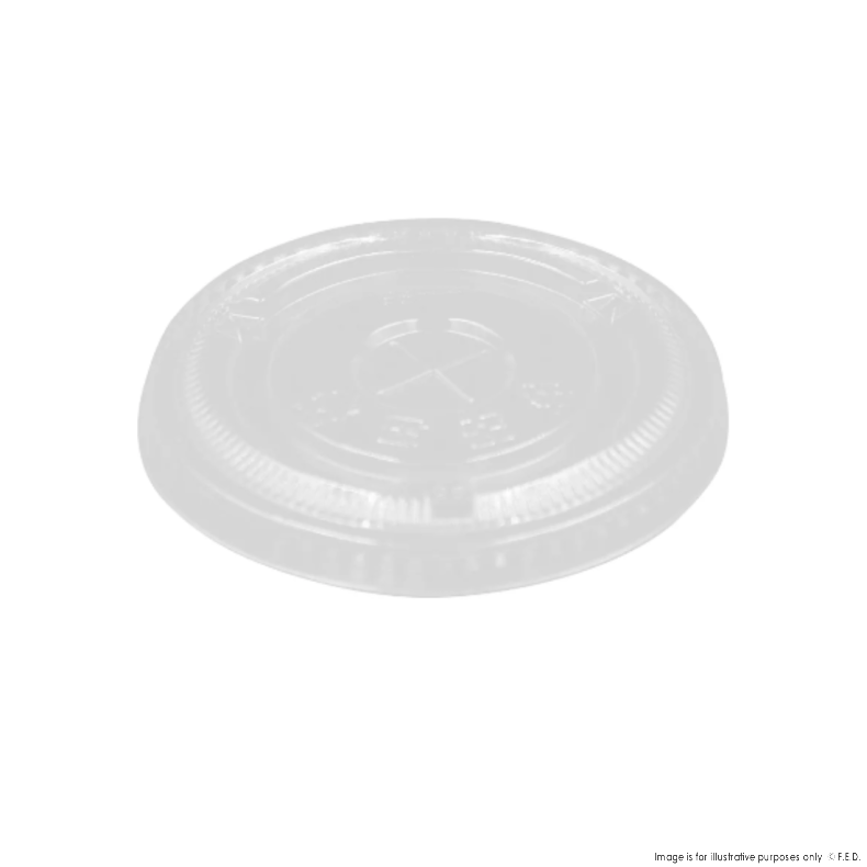 PakMax 78mm PET Cold Paper Cups Flat Lids - CCFL-78C-PET-LID