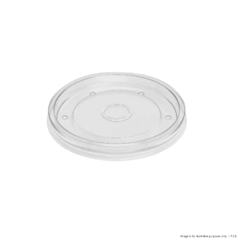 PakMax 96mm PP Lid Fit for 8/12/16oz Paper Deli Container - DELI-96-PP-LID