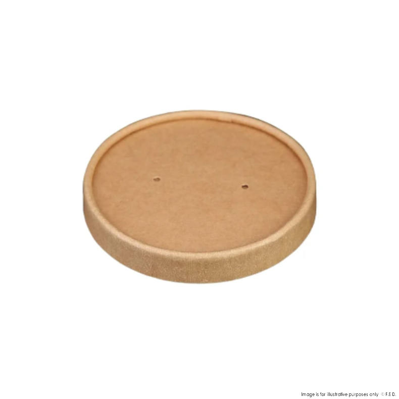 PakMax 115mm Kraft Paper Lid Fit for 20/26/32oz Paper Deli Container - DELI-115-KP-LID