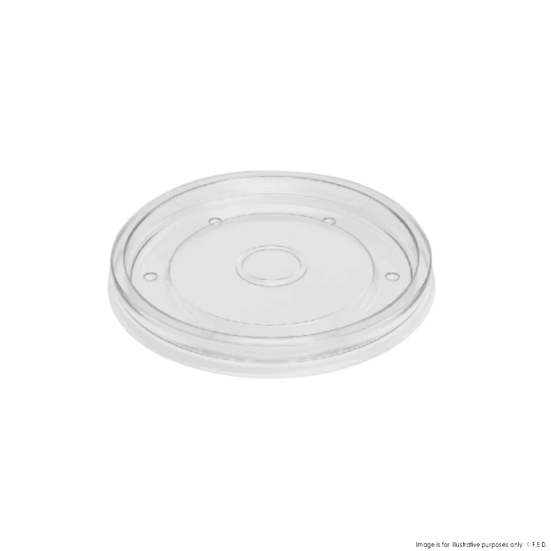PakMax 115mm PP Lid Fit for 20/26/32oz Paper Deli Container - DELI-115-PP-LID