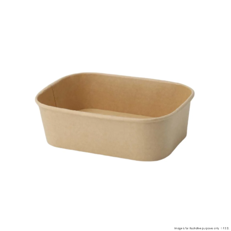 PakMax 750ML Kraft Paper Rectangular Bowl - KPRB-650-120