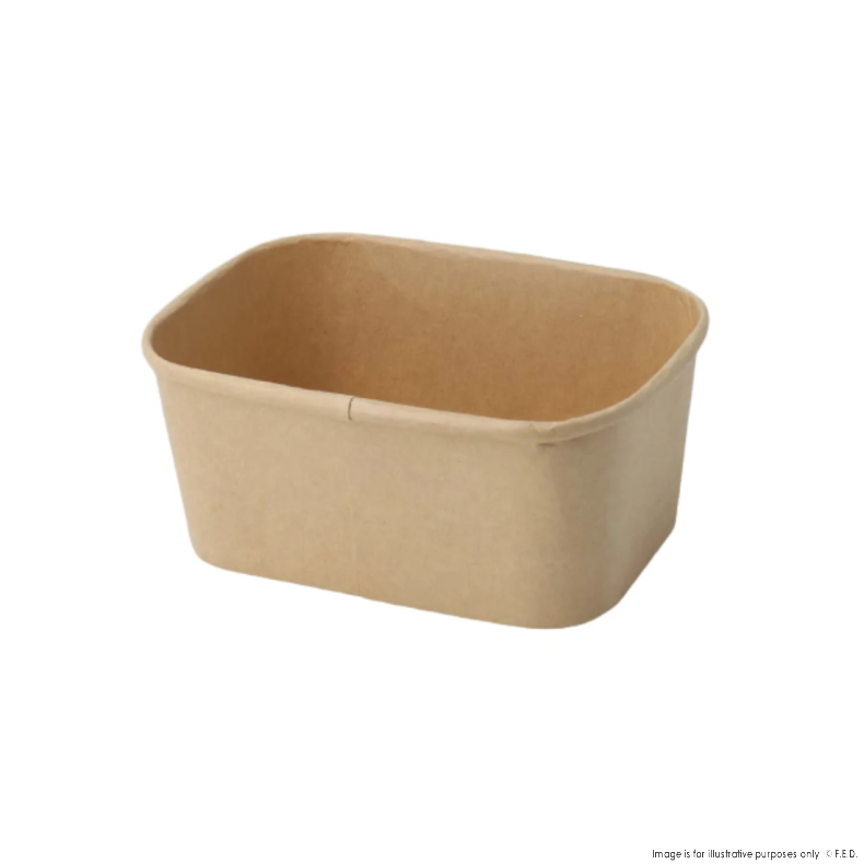 PakMax 1000ML Kraft Paper Rectangular Bowl - KPRB-1000-120