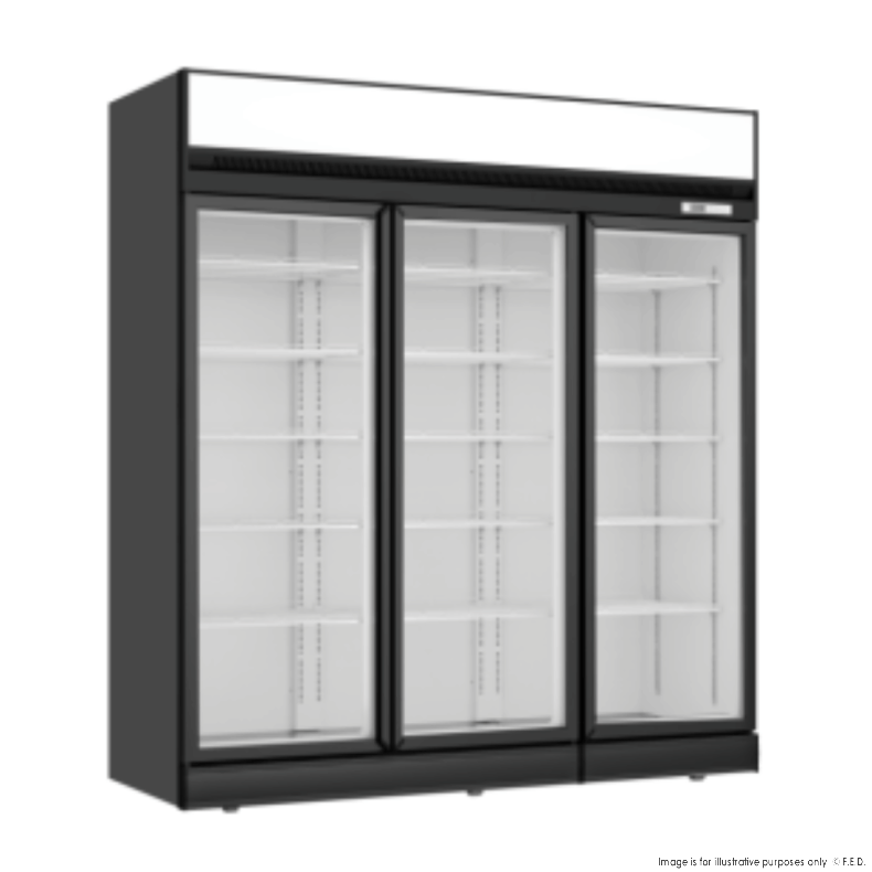 2NDs: Thermaster Black Upright Three Glass Door Freezer - LG-1563DF-NSW2183