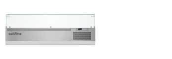 Coldline VP14/6NL Display Case with Glass for Ingredients - 1450mm