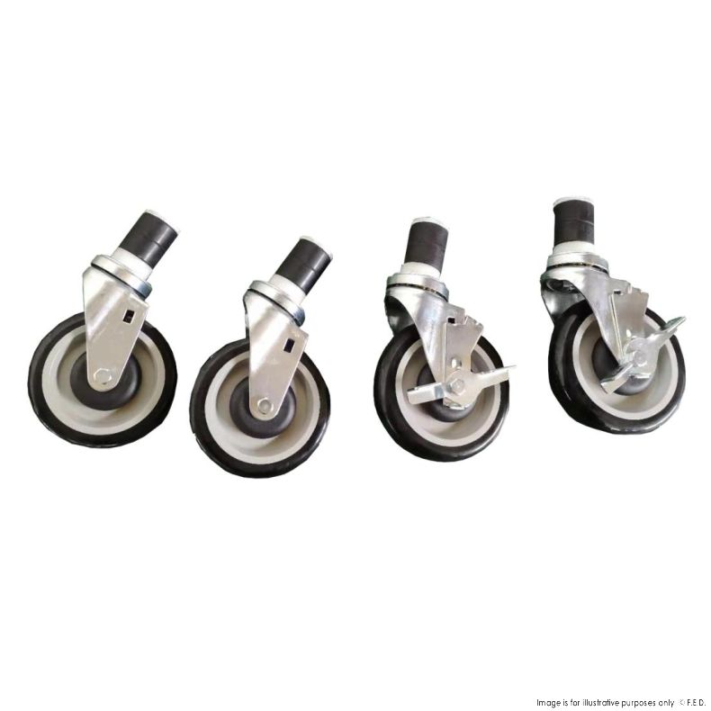 Modular System Castor Set for Economic Stainless Steel Benches - CASTOR-D61 