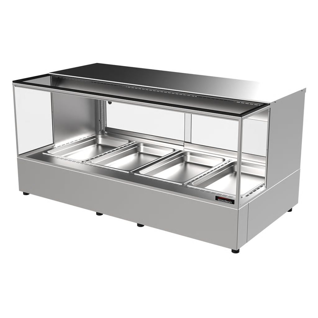 Woodson 4 Module Heated Square Glass Chicken Display W.HFHSQ24