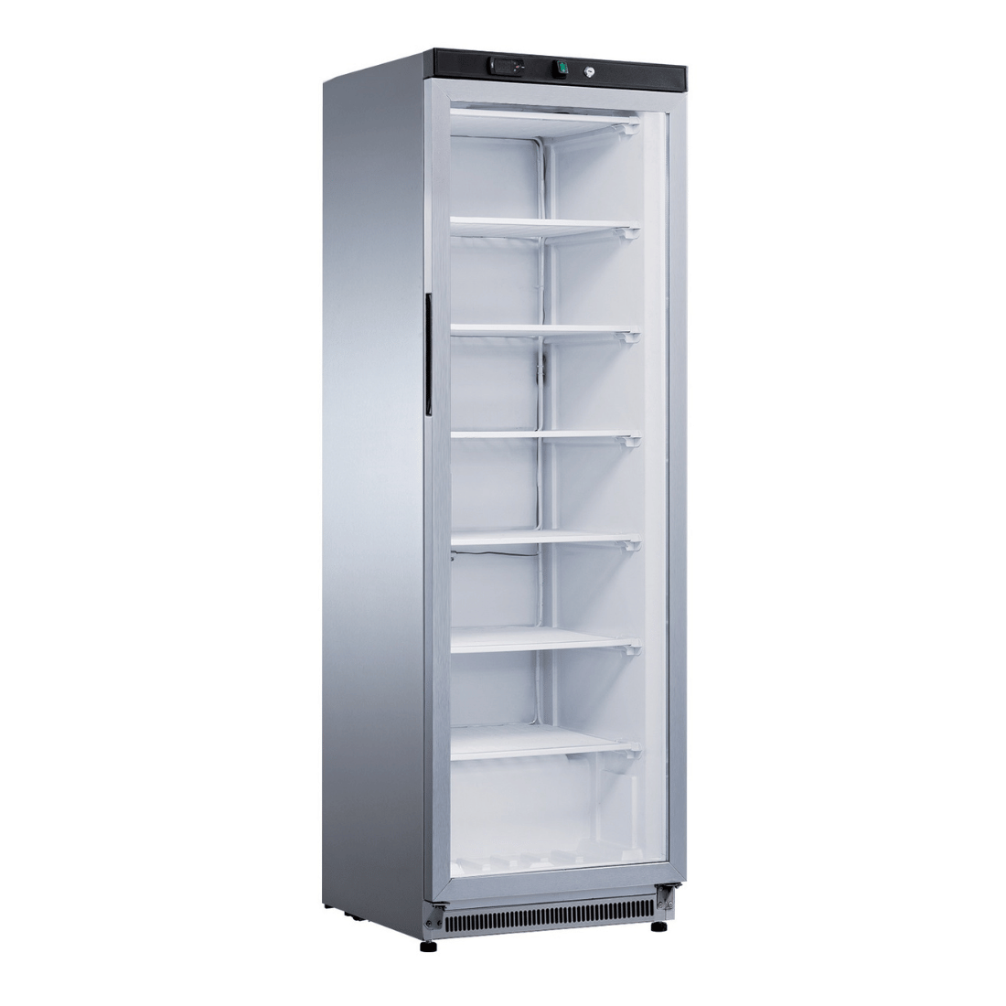 FED-X 343L Single Glass Door Freezer 600x585x1850 240V 478W/10A