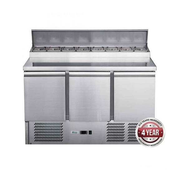 FED-X XGNS1300D - 3 Door Saladettes / Sandwich Bar 8 x 1/6 GN Pans