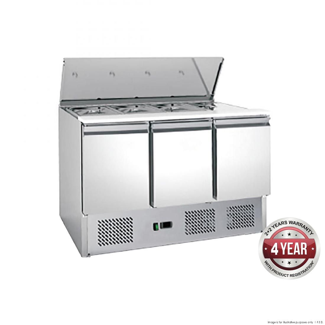 Thermaster FED-X Three Door Salad Prep Fridge XGNS1300S