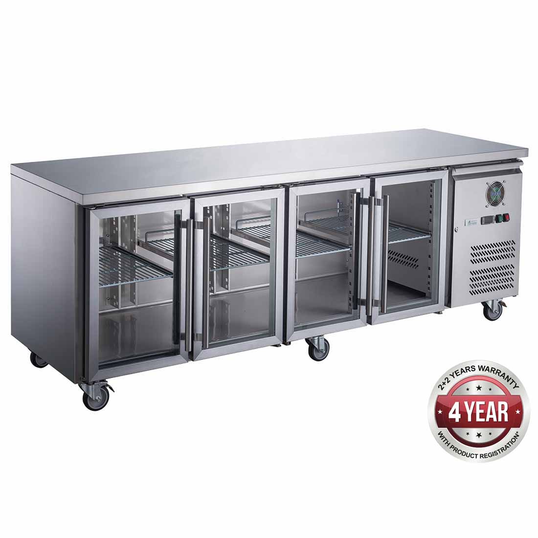 Thermaster FED-X Four Glass Door Bench Fridge XUB7C22G4V