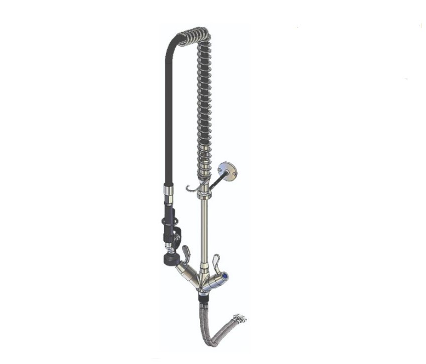YH041 Yellow Tapware Deck Mount Pre Rinse Assembly with Y729 Gun LIMITED STOCK – SEE JETSTREAM ALTERNATIVES