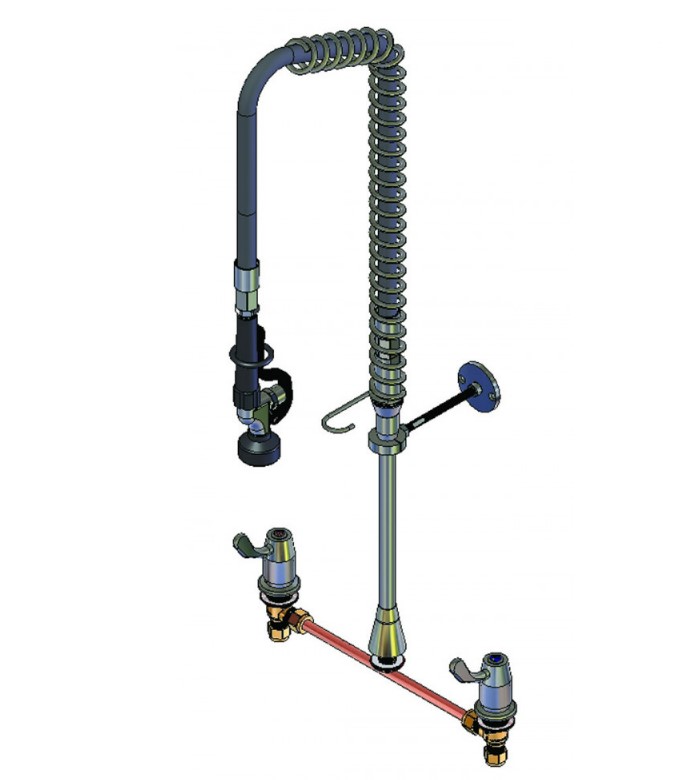 YHS021 Yellow Tapware Premium Deck Mount Pre Rinse Assembly with Y729 Gun LIMITED STOCK – SEE JETSTREAM ALTERNATIVES