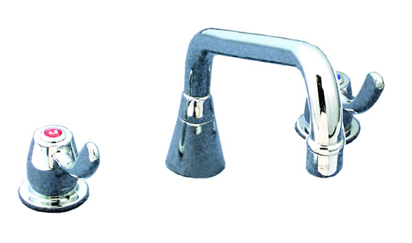 YX307XYP012 Yellow Tapware Deck Mount  Sink Set with 300mm Swing Spout 1/4 turn levers