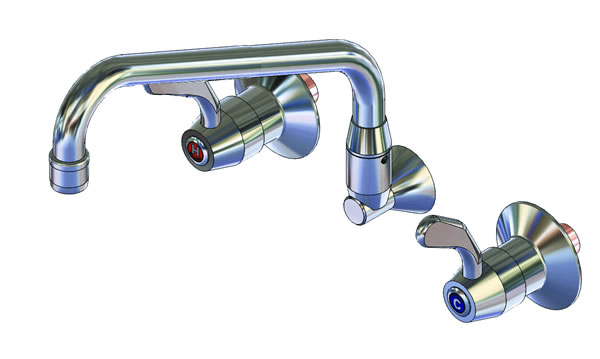 YX315XYP112 Yellow Tapware Wall Mount Sink Set with 300mm Swing Aerated Spout & 1/4 turn levers LIMITED STOCK – SEE JETSTREAM ALTERNATIVES